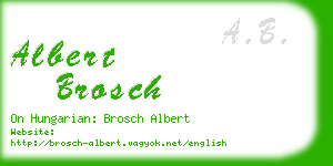 albert brosch business card